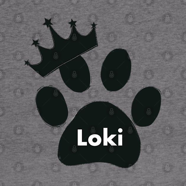 Loki cat name made of hand drawn paw prints by GULSENGUNEL